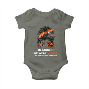 In March We Wear Orange MS Warrior Baby Onesie Multiple Sclerosis Support Squad TS10 Military Green Print Your Wear
