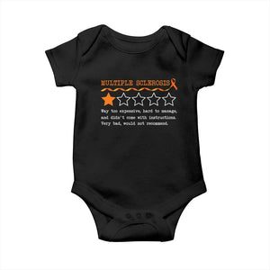 Multiple Sclerosis Awareness Baby Onesie Orange Ribbon MS Review Very Bad Would Not Recommend TS10 Black Print Your Wear