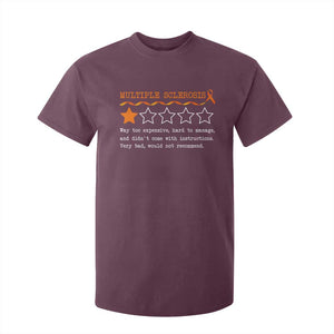 Multiple Sclerosis Awareness T Shirt For Kid Orange Ribbon MS Review Very Bad Would Not Recommend TS10 Maroon Print Your Wear