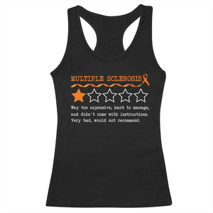 Multiple Sclerosis Awareness Racerback Tank Top Orange Ribbon MS Review Very Bad Would Not Recommend TS10 Black Print Your Wear