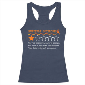 Multiple Sclerosis Awareness Racerback Tank Top Orange Ribbon MS Review Very Bad Would Not Recommend TS10 Navy Print Your Wear