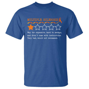 Multiple Sclerosis Awareness T Shirt Orange Ribbon MS Review Very Bad Would Not Recommend TS10 Royal Blue Print Your Wear