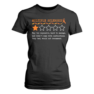 Multiple Sclerosis Awareness T Shirt For Women Orange Ribbon MS Review Very Bad Would Not Recommend TS10 Black Print Your Wear
