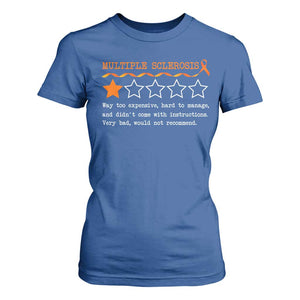 Multiple Sclerosis Awareness T Shirt For Women Orange Ribbon MS Review Very Bad Would Not Recommend TS10 Royal Blue Print Your Wear