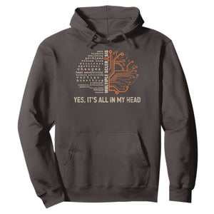Multiple Sclerosis Awareness Hoodie Orange Ribbon Yes It's All In My Head TS10 Dark Chocolate Print Your Wear