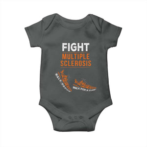 Fight MS Baby Onesie Orange Ribbon Multiple Sclerosis Awareness TS10 Dark Heather Print Your Wear