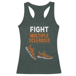 Fight MS Racerback Tank Top Orange Ribbon Multiple Sclerosis Awareness TS10 Dark Forest Green Print Your Wear