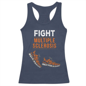 Fight MS Racerback Tank Top Orange Ribbon Multiple Sclerosis Awareness TS10 Navy Print Your Wear