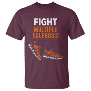 Fight MS T Shirt Orange Ribbon Multiple Sclerosis Awareness TS10 Maroon Print Your Wear