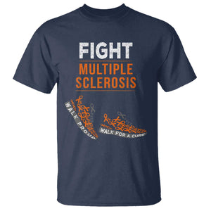 Fight MS T Shirt Orange Ribbon Multiple Sclerosis Awareness TS10 Navy Print Your Wear