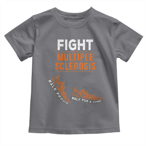 Fight MS Toddler T Shirt Orange Ribbon Multiple Sclerosis Awareness TS10 Charcoal Print Your Wear