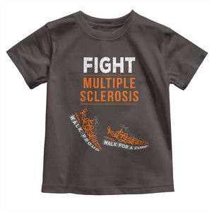 Fight MS Toddler T Shirt Orange Ribbon Multiple Sclerosis Awareness TS10 Dark Chocolate Print Your Wear