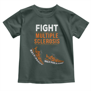 Fight MS Toddler T Shirt Orange Ribbon Multiple Sclerosis Awareness TS10 Dark Forest Green Print Your Wear