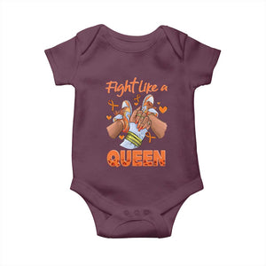 Multiple Sclerosis Awareness Baby Onesie Orange Ribbon Fight MS Like A Queen TS10 Maroon Print Your Wear