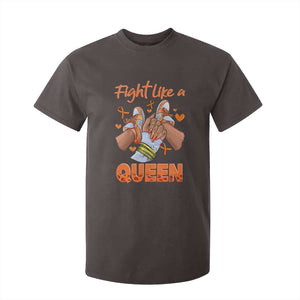 Multiple Sclerosis Awareness T Shirt For Kid Orange Ribbon Fight MS Like A Queen TS10 Dark Chocolate Print Your Wear