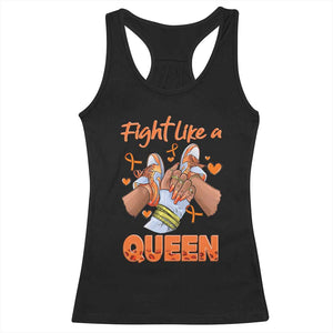 Multiple Sclerosis Awareness Racerback Tank Top Orange Ribbon Fight MS Like A Queen TS10 Black Print Your Wear