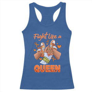Multiple Sclerosis Awareness Racerback Tank Top Orange Ribbon Fight MS Like A Queen TS10 Royal Blue Print Your Wear