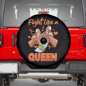 Multiple Sclerosis Awareness Spare Tire Cover Orange Ribbon Fight MS Like A Queen TS10 Black Print Your Wear