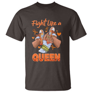 Multiple Sclerosis Awareness T Shirt Orange Ribbon Fight MS Like A Queen TS10 Dark Chocolate Print Your Wear