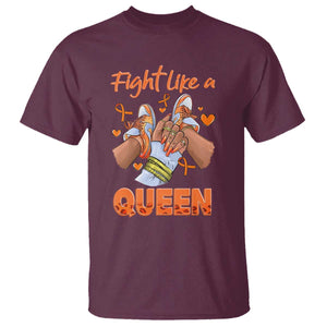 Multiple Sclerosis Awareness T Shirt Orange Ribbon Fight MS Like A Queen TS10 Maroon Print Your Wear