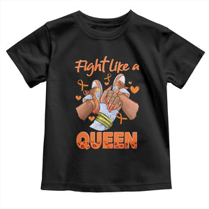 Multiple Sclerosis Awareness Toddler T Shirt Orange Ribbon Fight MS Like A Queen TS10 Black Print Your Wear