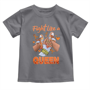 Multiple Sclerosis Awareness Toddler T Shirt Orange Ribbon Fight MS Like A Queen TS10 Charcoal Print Your Wear