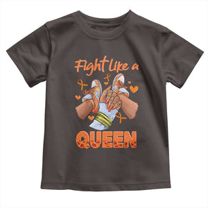Multiple Sclerosis Awareness Toddler T Shirt Orange Ribbon Fight MS Like A Queen TS10 Dark Chocolate Print Your Wear