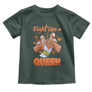 Multiple Sclerosis Awareness Toddler T Shirt Orange Ribbon Fight MS Like A Queen TS10 Dark Forest Green Print Your Wear