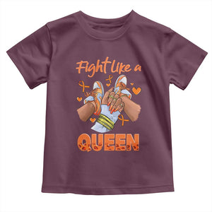 Multiple Sclerosis Awareness Toddler T Shirt Orange Ribbon Fight MS Like A Queen TS10 Maroon Print Your Wear