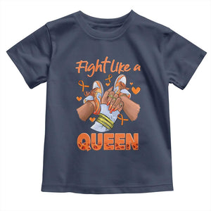 Multiple Sclerosis Awareness Toddler T Shirt Orange Ribbon Fight MS Like A Queen TS10 Navy Print Your Wear