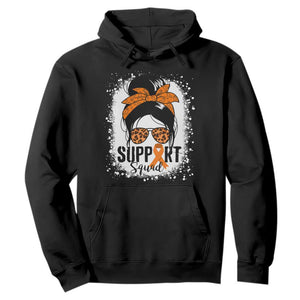 Multiple Sclerosis Awareness Hoodie Orange Ribbon Support Squad Messy Bun TS10 Black Print Your Wear