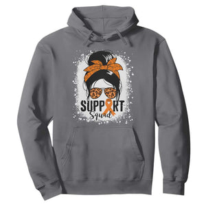 Multiple Sclerosis Awareness Hoodie Orange Ribbon Support Squad Messy Bun TS10 Charcoal Print Your Wear