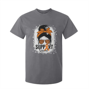 Multiple Sclerosis Awareness T Shirt For Kid Orange Ribbon Support Squad Messy Bun TS10 Charcoal Print Your Wear