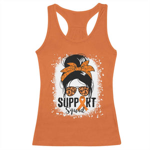 Multiple Sclerosis Awareness Racerback Tank Top Orange Ribbon Support Squad Messy Bun TS10 Orange Print Your Wear