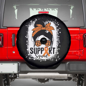 Multiple Sclerosis Awareness Spare Tire Cover Orange Ribbon Support Squad Messy Bun TS10 Black Print Your Wear