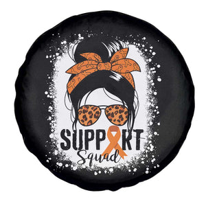 Multiple Sclerosis Awareness Spare Tire Cover Orange Ribbon Support Squad Messy Bun TS10 Print Your Wear