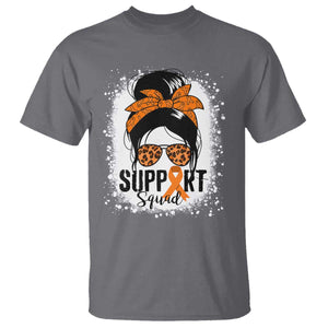Multiple Sclerosis Awareness T Shirt Orange Ribbon Support Squad Messy Bun TS10 Charcoal Print Your Wear