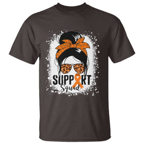 Multiple Sclerosis Awareness T Shirt Orange Ribbon Support Squad Messy Bun TS10 Dark Chocolate Print Your Wear