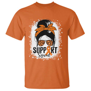 Multiple Sclerosis Awareness T Shirt Orange Ribbon Support Squad Messy Bun TS10 Orange Print Your Wear