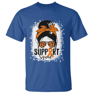 Multiple Sclerosis Awareness T Shirt Orange Ribbon Support Squad Messy Bun TS10 Royal Blue Print Your Wear