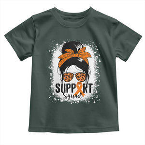 Multiple Sclerosis Awareness Toddler T Shirt Orange Ribbon Support Squad Messy Bun TS10 Dark Forest Green Print Your Wear