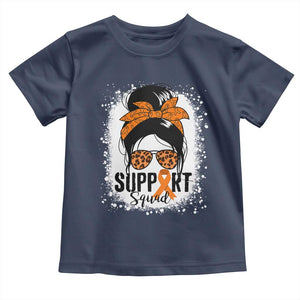 Multiple Sclerosis Awareness Toddler T Shirt Orange Ribbon Support Squad Messy Bun TS10 Navy Print Your Wear