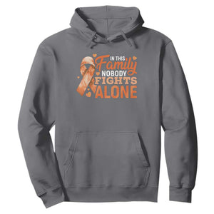 Multiple Sclerosis Awareness Hoodie Orange Ribbon In This Family Nobody Fights Alone TS10 Charcoal Print Your Wear