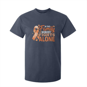 Multiple Sclerosis Awareness T Shirt For Kid Orange Ribbon In This Family Nobody Fights Alone TS10 Navy Print Your Wear