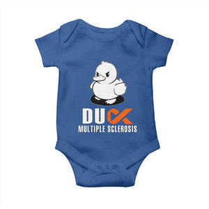 Duck Multiple Sclerosis Awareness Baby Onesie Orange Ribbon MS Support Squad TS10 Royal Blue Print Your Wear