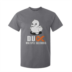 Duck Multiple Sclerosis Awareness T Shirt For Kid Orange Ribbon MS Support Squad TS10 Charcoal Print Your Wear