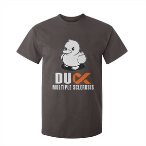 Duck Multiple Sclerosis Awareness T Shirt For Kid Orange Ribbon MS Support Squad TS10 Dark Chocolate Print Your Wear