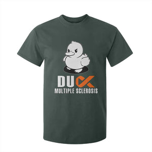 Duck Multiple Sclerosis Awareness T Shirt For Kid Orange Ribbon MS Support Squad TS10 Dark Forest Green Print Your Wear