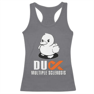Duck Multiple Sclerosis Awareness Racerback Tank Top Orange Ribbon MS Support Squad TS10 Charcoal Print Your Wear