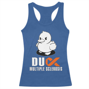 Duck Multiple Sclerosis Awareness Racerback Tank Top Orange Ribbon MS Support Squad TS10 Royal Blue Print Your Wear
